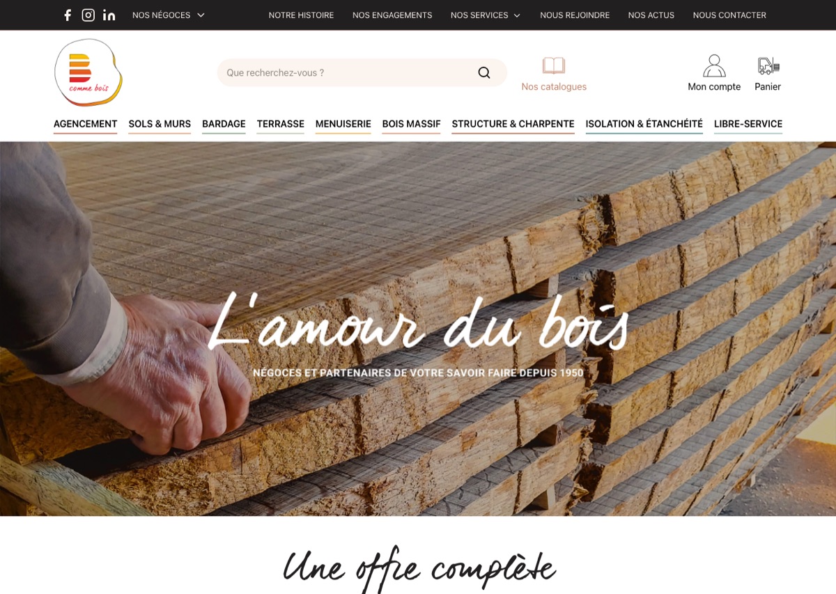 Page d'accueil de B Comme Bois